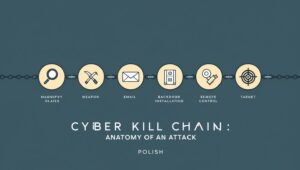 Cyber Kill Chain - jak zrozumieć etapy cyberataku. Model Lockheed Martin opisujący fazy działania cyberprzestępców: rekonesans, uzbrojenie, dostarczenie, eksploitacja.