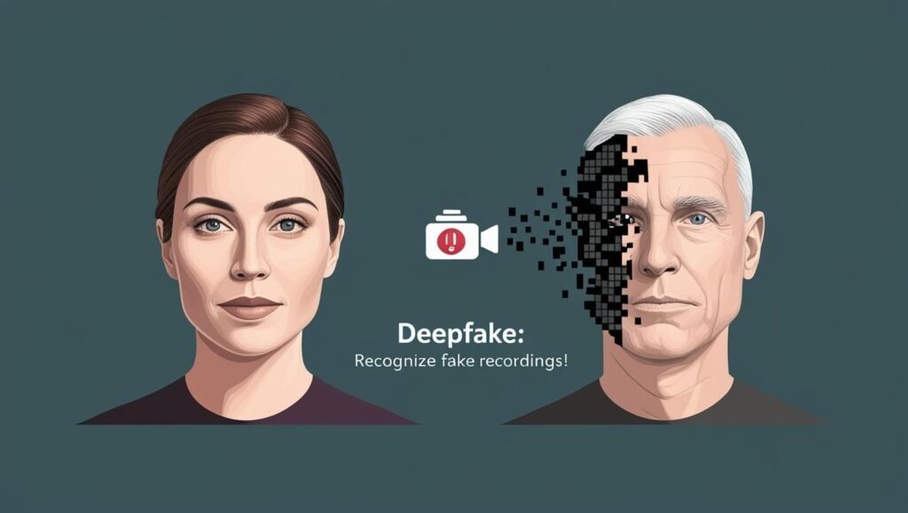 Deepfake - jak rozpoznać fałszywe nagrania wideo i audio stworzone przez AI. Poradnik ochrony przed dezinformacją i oszustwami deepfake.