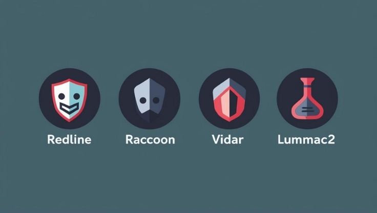 Porównanie popularnych infostealerów: RedLine, Raccoon, Vidar i LummaC2 - kluczowe różnice i zagrożenia.